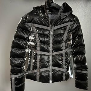 GOLDBERGH MIRROR JACKET - Black shiny ski jacket